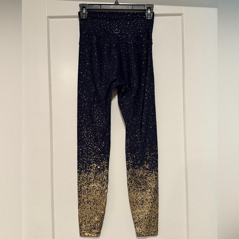 Beyond Yoga Alloy Ombré Speckled Leggings, Navy/Gold, Size Medium - Picture 3 of 5